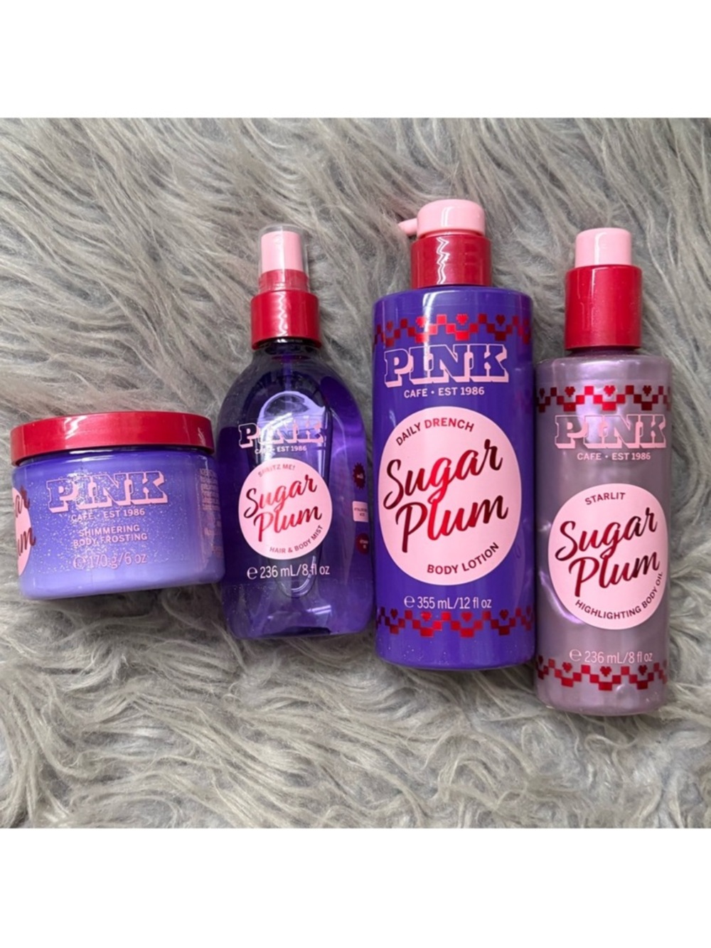 VS PINK SUGAR PLUM BODY CARE LOT SET OF 4 NWT